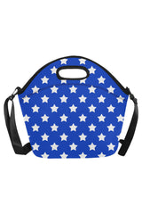 Stars On Blue Neoprene Lunch Bag/Large (Model 1669) - Objet D'Art