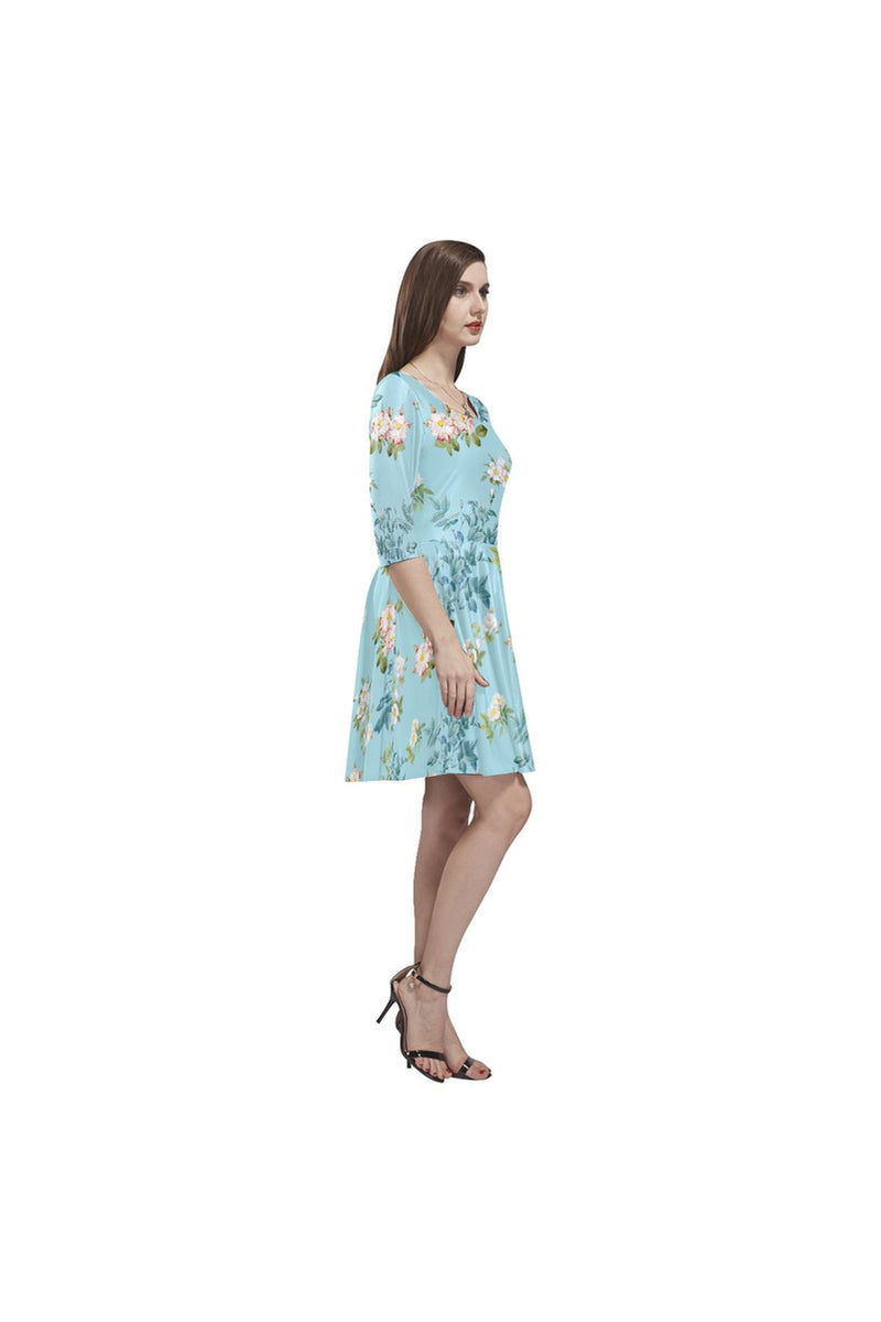 Floral Tethys Half-Sleeve Skater Dress - Objet D'Art