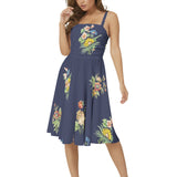 Sleeveless Square Neck Flare Hem Midi Dress - Objet D'Art