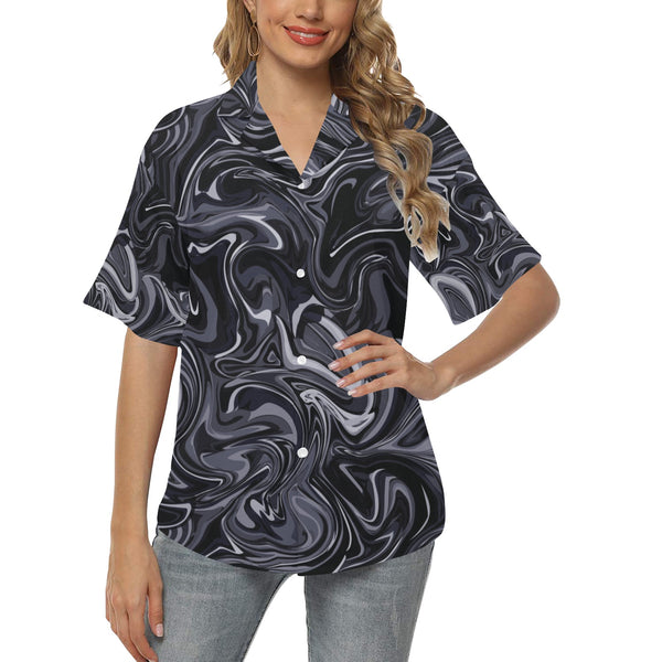 Ink Pool Hawaiian Shirt for Women - Objet D'Art