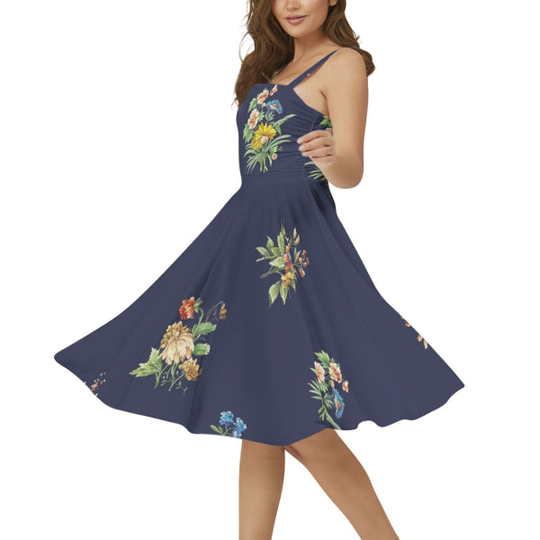 Sleeveless Square Neck Flare Hem Midi Dress - Objet D'Art