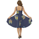 Sleeveless Square Neck Flare Hem Midi Dress - Objet D'Art