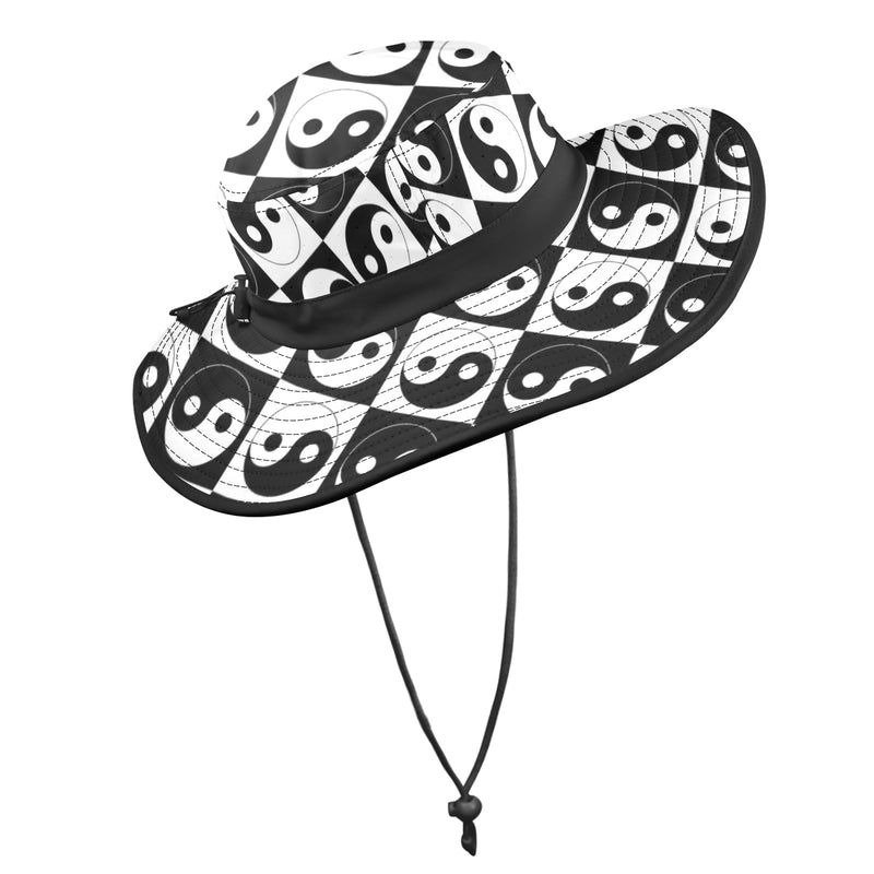 black solid print skirt Wide Brim Bucket Hat - Objet D'Art