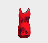 Red Rose Bodycon Dress - Objet D'Art