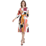 Boat Neck Belted Flared Dress - Objet D'Art
