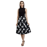 Skull Mnemosyne Women's Crepe Skirt (Model D16) - Objet D'Art