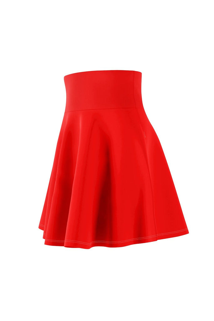 Coral Red Women's Skater Skirt - Objet D'Art