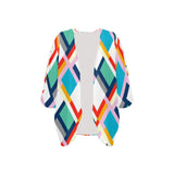 color fun print 2 Women's Kimono Chiffon Cover Up (Model H51) - Objet D'Art