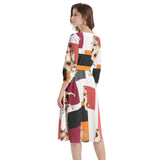Boat Neck Belted Flared Dress - Objet D'Art