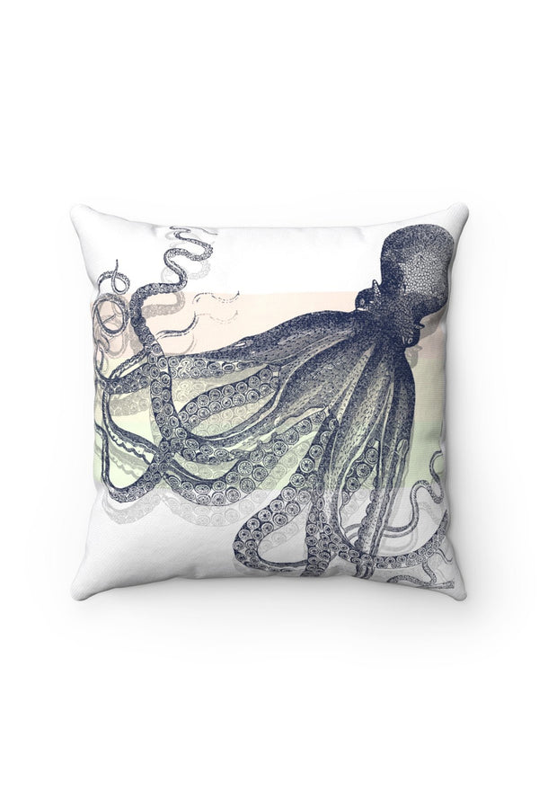 Octopus on Pastel Spun Polyester Square Pillow - Objet D'Art