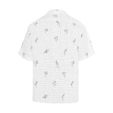 hokusai crane grid wavy print 2 Hawaiian Shirt (Model T58) - Objet D'Art