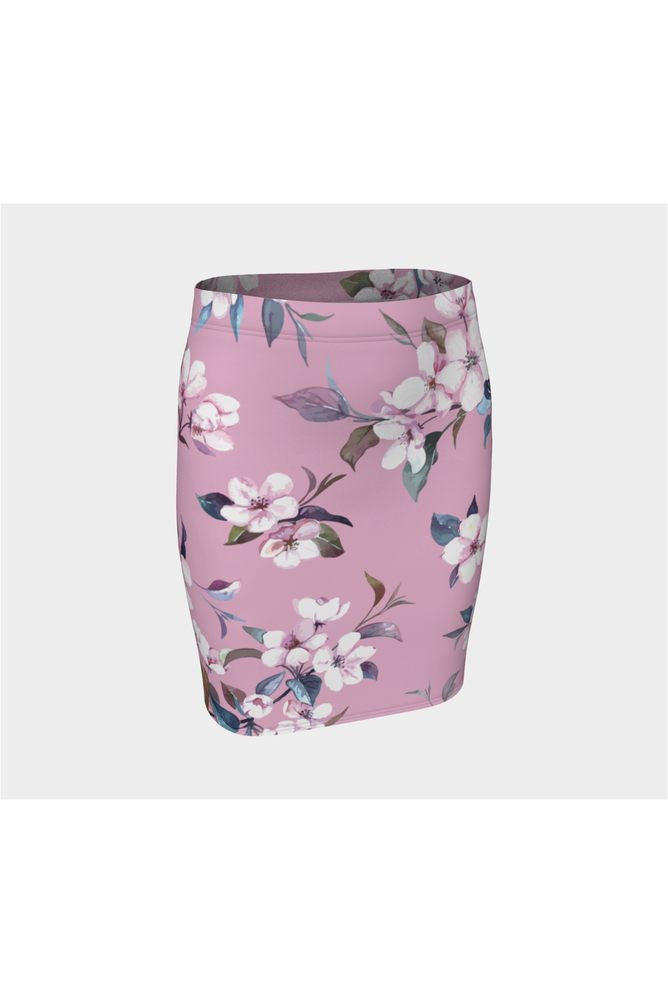 Pink Floral Fitted Skirt - Objet D'Art
