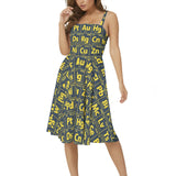 Elements of Style Sleeveless Square Neck Flare Hem Midi Dress - Objet D'Art