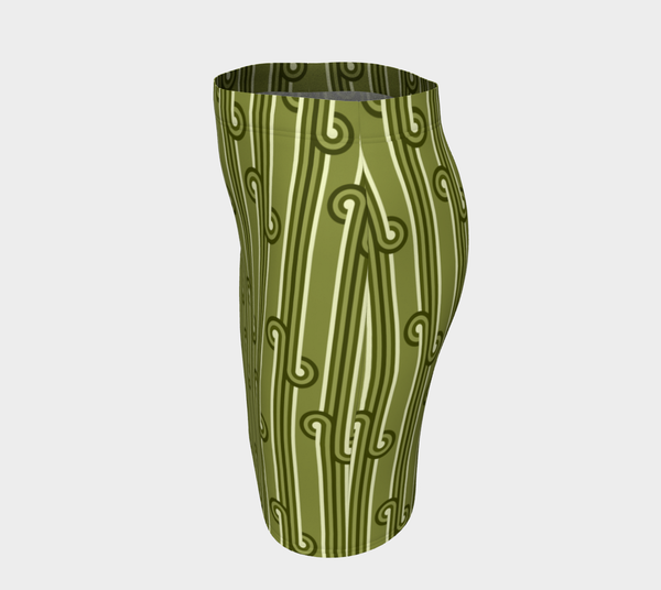 Green Stem Rolling Wave Fitted Skirt - Objet D'Art