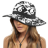 black solid print skirt Wide Brim Bucket Hat - Objet D'Art