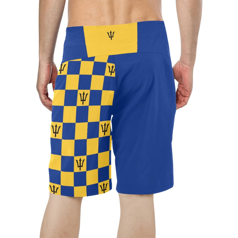 barbados blue Men's All Over Print Board Shorts (Model L16) - Objet D'Art