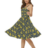 Elements of Style Sleeveless Square Neck Flare Hem Midi Dress - Objet D'Art