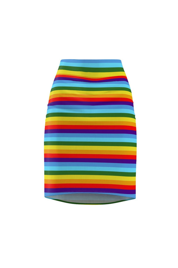 Rainbow Colored Women's Pencil Skirt - Objet D'Art