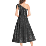Strike While the Iron Is Hot Ruffle Hem One Shoulder Midi Dress - Objet D'Art