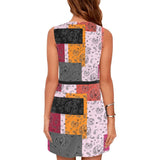 ban multiple yoga_leggings_template-Recovered-Recovered copy Eos Women's Sleeveless Dress (Model D01) - Objet D'Art