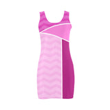 wavy fuchsia print 2A Medea Vest Dress (Model D06) - Objet D'Art