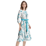 Wildflowers Boat Neck Belted Flared Dress - Objet D'Art