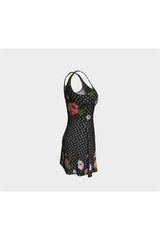 Floral Polka Dots Flare Dress - Objet D'Art