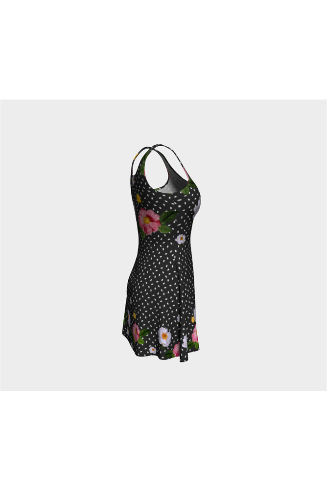 Floral Polka Dots Flare Dress - Objet D'Art