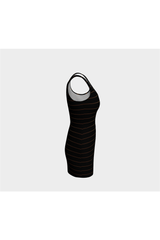 Gold Striped Black Bodycon Dress - Objet D'Art