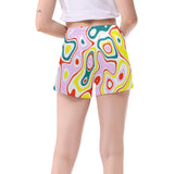 colored splat print 2 Women's Mid-Length Board Shorts (Model L55) - Objet D'Art
