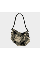 Beige and Black Plaid Origami Bag - Objet D'Art