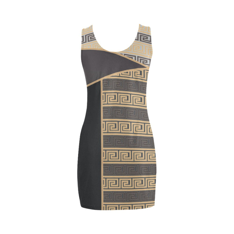 greek key part print 1 Medea Vest Dress (Model D06) - Objet D'Art
