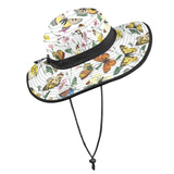 black solid print skirt Wide Brim Bucket Hat - Objet D'Art