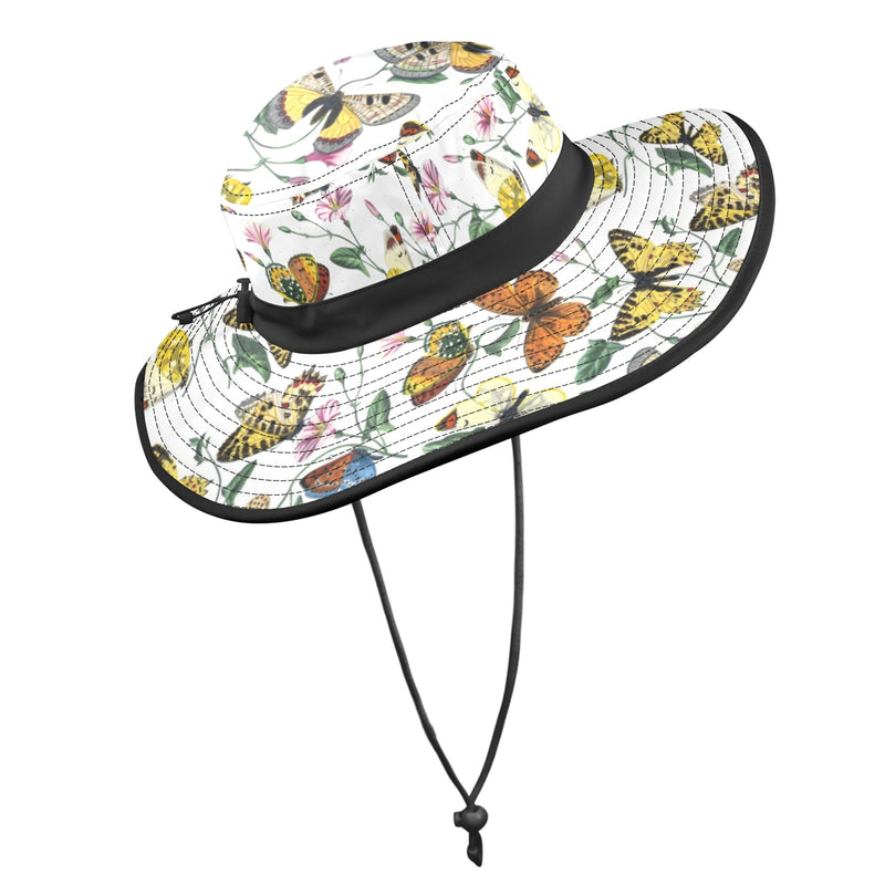black solid print skirt Wide Brim Bucket Hat - Objet D'Art