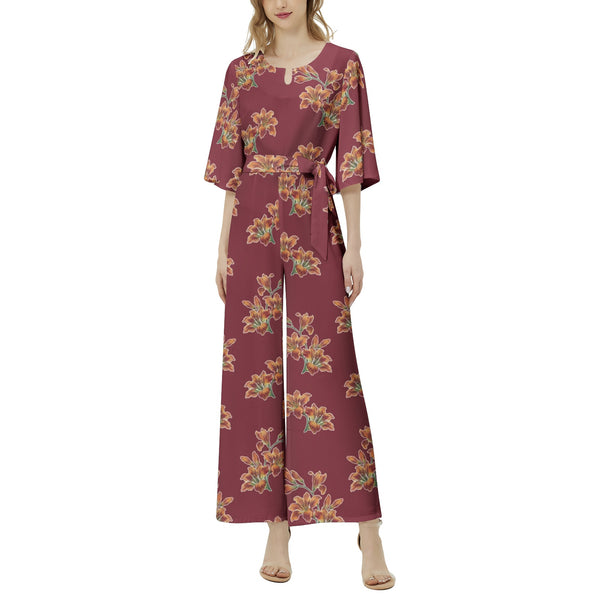 Tiger Lily Dolman Sleeve Belted Wide Leg Jumpsuit - Objet D'Art