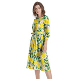 Boat Neck Belted Flared Dress - Objet D'Art