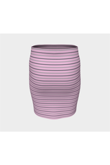 Pink Pinstripe Fitted Skirt - Objet D'Art