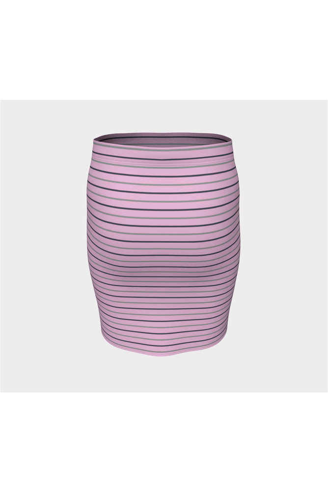 Pink Pinstripe Fitted Skirt - Objet D'Art
