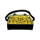 Yellow Papel Picado Shoulder Handbag (Model 1634) - Objet D'Art