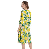 Boat Neck Belted Flared Dress - Objet D'Art