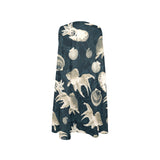 aqua world print 10 Sleeveless A-Line Pocket Dress (Model D57) - Objet D'Art