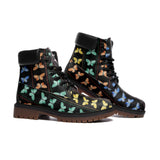 Linear Kaleidoscope of Butterflies Casual Leather Lightweight boots TB - Objet D'Art