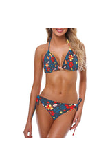 bg floral back Custom Bikini Swimsuit (Model S01) - Objet D'Art