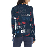 believe in yourself 2 sleeve Women's All Over Print Mock Neck Sweatshirt (Model H43) - Objet D'Art