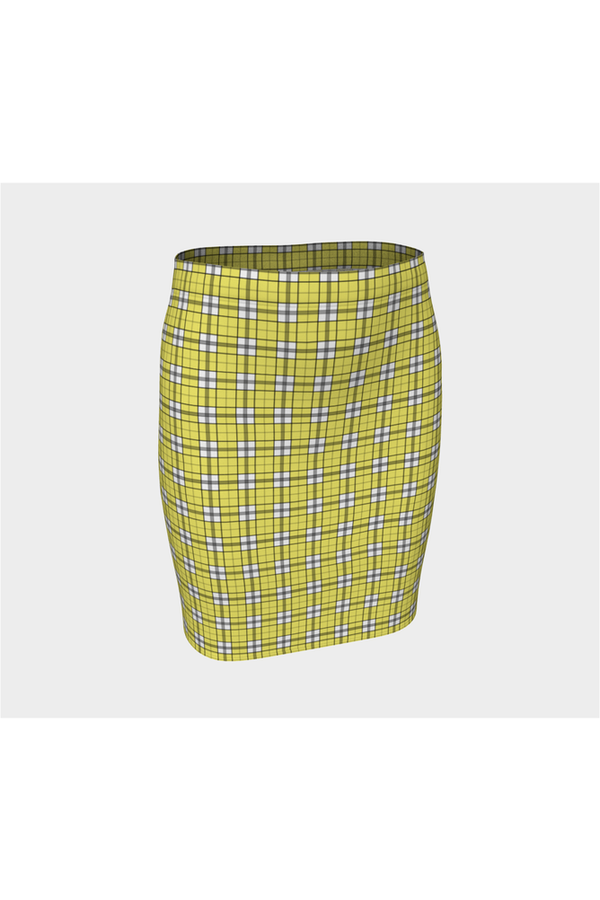 Yellow Plaid Fitted Skirt - Objet D'Art