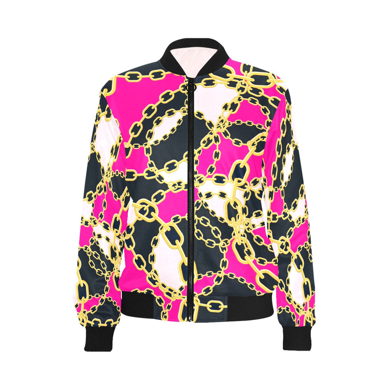 chained up 2 All Over Print Bomber Jacket for Women (Model H36) - Objet D'Art