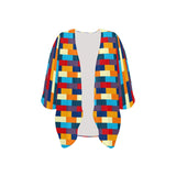 self portrait color scheme print Women's Kimono Chiffon Cover Up (Model H51) - Objet D'Art