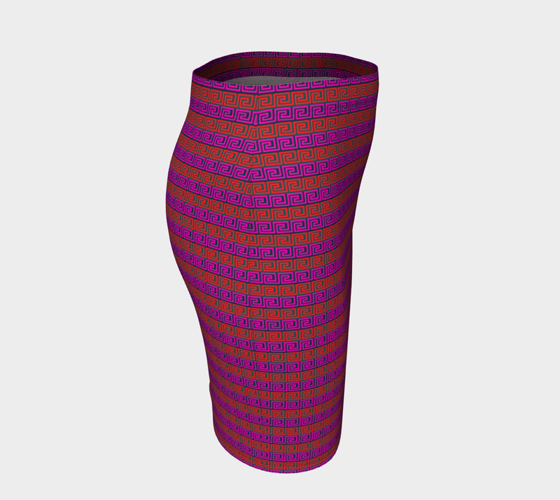 Greek Key Fitted Skirt - Objet D'Art