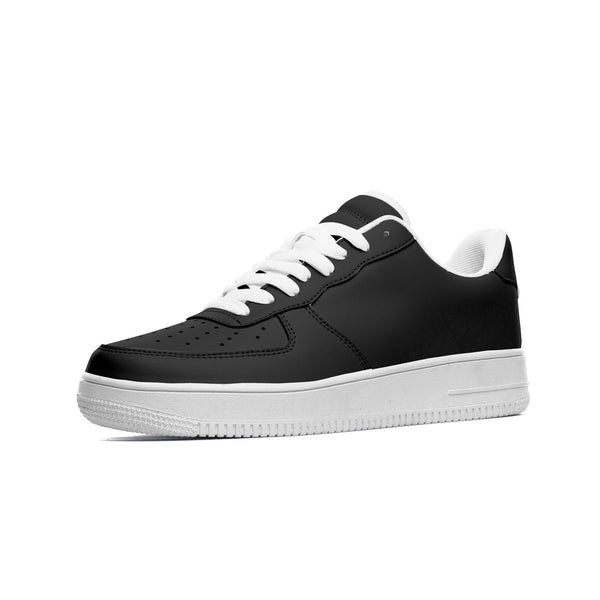 Black Unisex Low Top Leather Sneakers - Objet D'Art