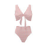 red hot heart 3 print 2 Chest Bowknot Bikini Swimsuit (Model S33) - Objet D'Art